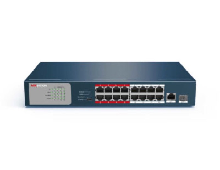 16 Ports PoE, 1 Port GB Uplink, 1 Port SFP Yönetilmez Poe Switch